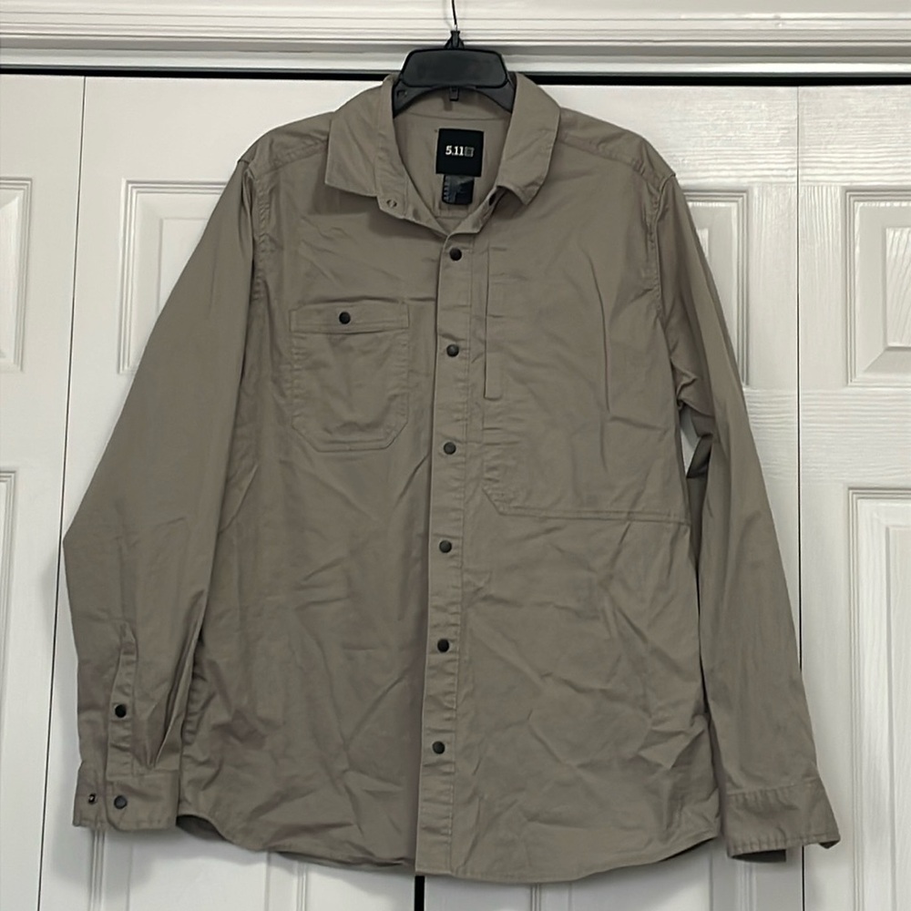 EUC 5.11 Tactical Shirt Mens Large Black Button Snap Long Sleeve Jackson 72548 - Picture 3 of 10